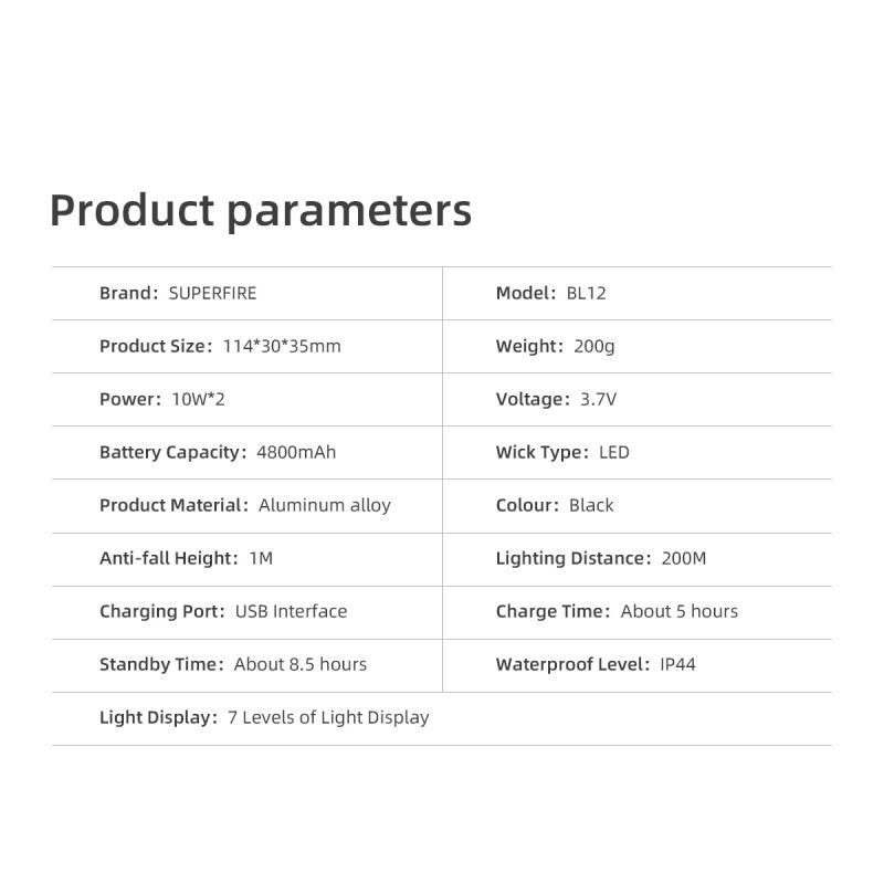 SUPERFIRE BL12 1300LM bicicleta luz delantera USB recargable 4800mAh LED faro bicicleta lámpara ciclismo