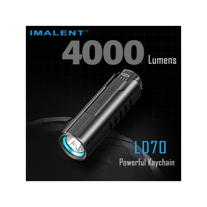 Descubre IMALENT LD70 linterna LED 4000 lúmenes para aventureros con pantalla OLED integrada y diseño compacto