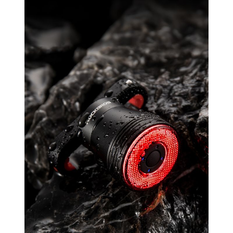 Luz Trasera LED ROCKBROS Q5 Impermeable IPx6 para Bicicletas Seguridad con Detección de Vibración y Frenado