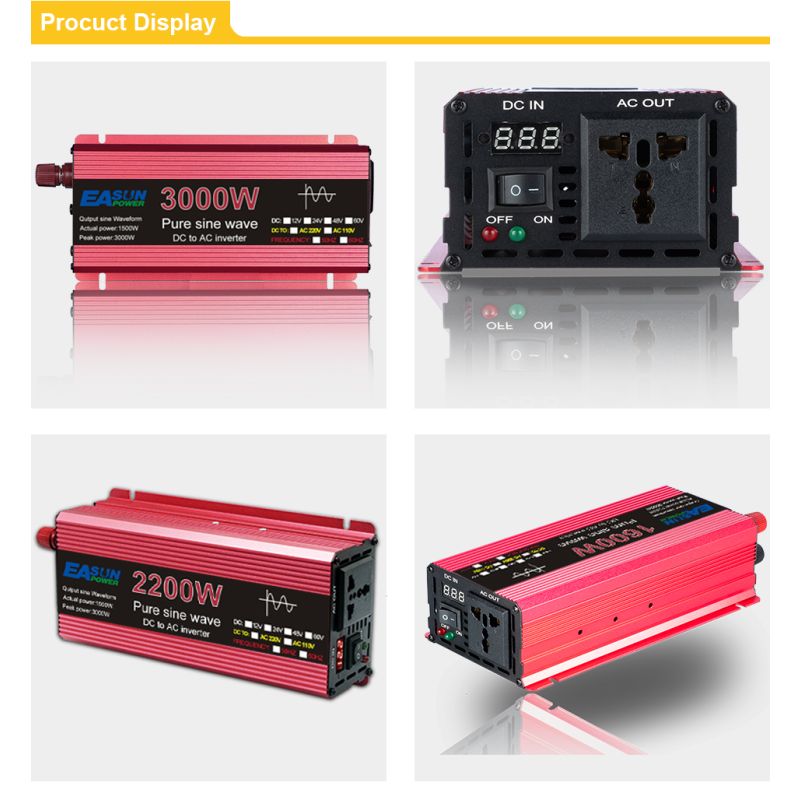 Inversor de Onda Sinusoidal Pura 3000W 2200W con Carcasa de Aleación Alta Eficiencia Protección Electrónica