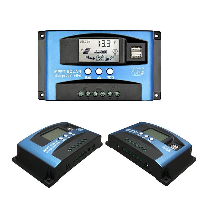 Controlador de Carga Solar MPPT 30A-100A con Seguimiento Automático Pantalla LCD para Gestión de Energía Solar