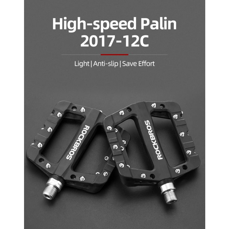 Pedales de Bicicleta ROCKBROS Ultraligeros Nailon Plataforma Plana para Ciclismo BMX MTB Alta Calidad