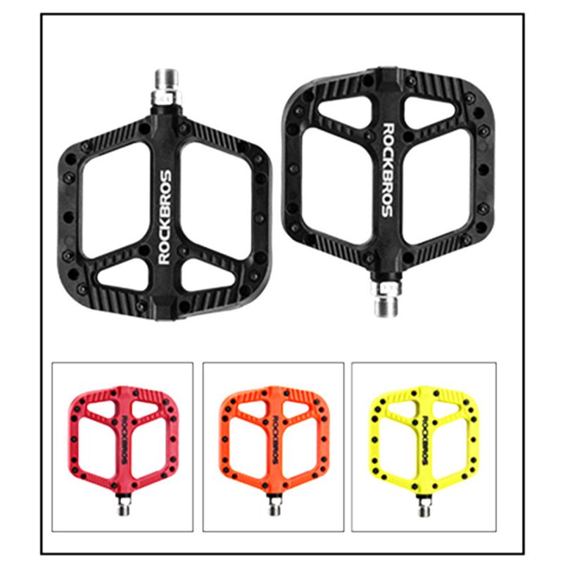 Pedales de Bicicleta ROCKBROS Ultraligeros Nailon Plataforma Plana para Ciclismo BMX MTB Alta Calidad