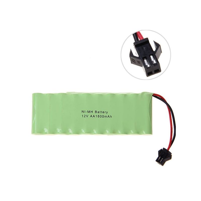 Batería 12V AA 1800mAh Ni-MH con Enchufe SM Grande Batería Recargable Ecológica Ideal para Juguetes y Cámaras