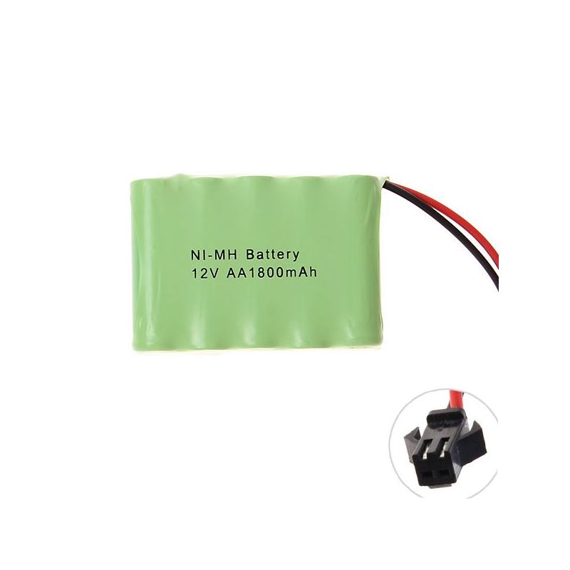 Batería recargable 12V AA 1800mAh Ni-MH con enchufe SM para juguetes y vehículos alta capacidad rendimiento eco
