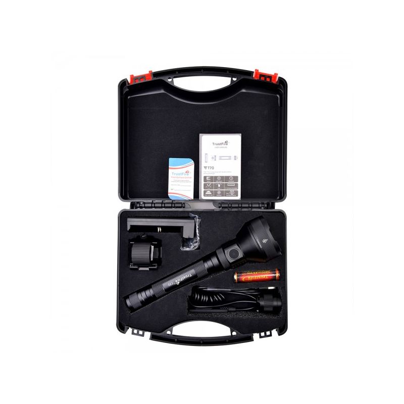 Linterna LED Recargable Trustfire T70 Kit 2300 lúmenes XHP35 HI para Caza Aventura al Aire Libre Haz 1000 Metros