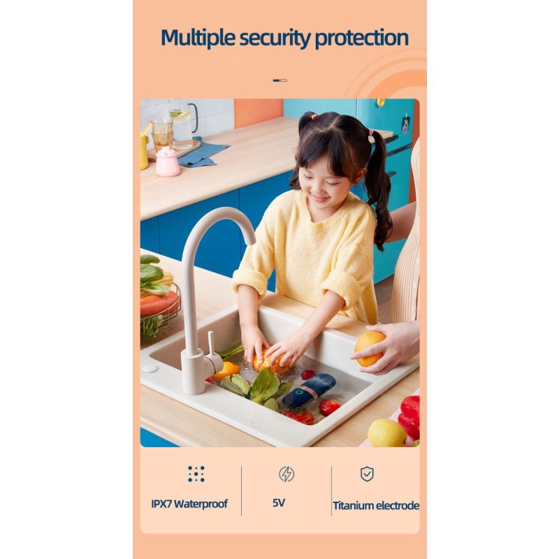 Donlim Desinfectante Verduras Máquina lavavajillas portátil para sanitizar y eliminación de pesticidas