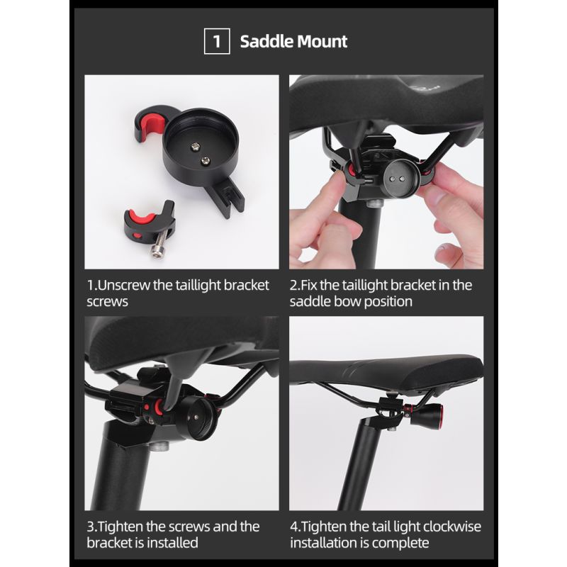 Luz Trasera LED ROCKBROS Q5 Impermeable IPx6 para Bicicletas Seguridad con Detección de Vibración y Frenado