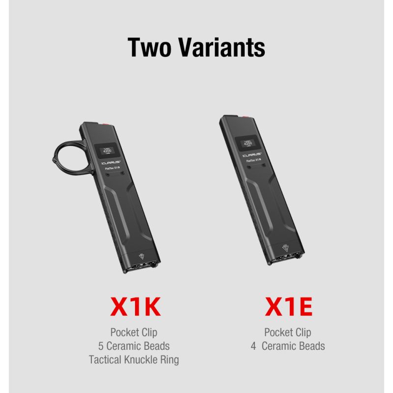Klarus X1 FlatTac 4200LM EDC Ultradelgada Linterna Táctica Acero Inoxidable USB-C Recargable 2 Años Garantía