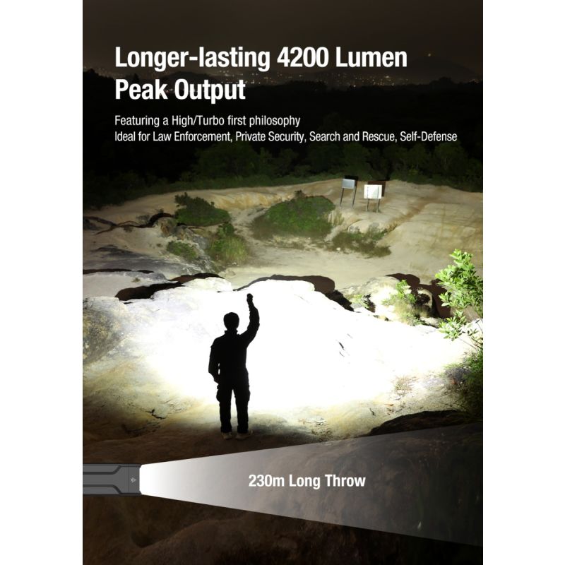 Klarus X1 FlatTac 4200LM EDC Ultradelgada Linterna Táctica Acero Inoxidable USB-C Recargable 2 Años Garantía