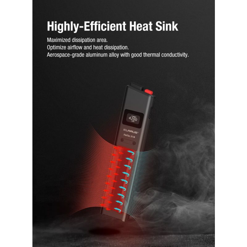 Klarus X1 FlatTac 4200LM EDC Ultradelgada Linterna Táctica Acero Inoxidable USB-C Recargable 2 Años Garantía