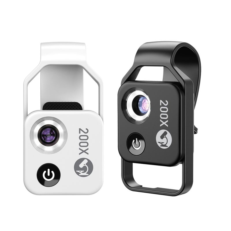 APEXEL Lente de Microscopio Aumento 200X para iPhone Samsung con Luz LED móvil CPL Fotografías Macro Imágenes HD