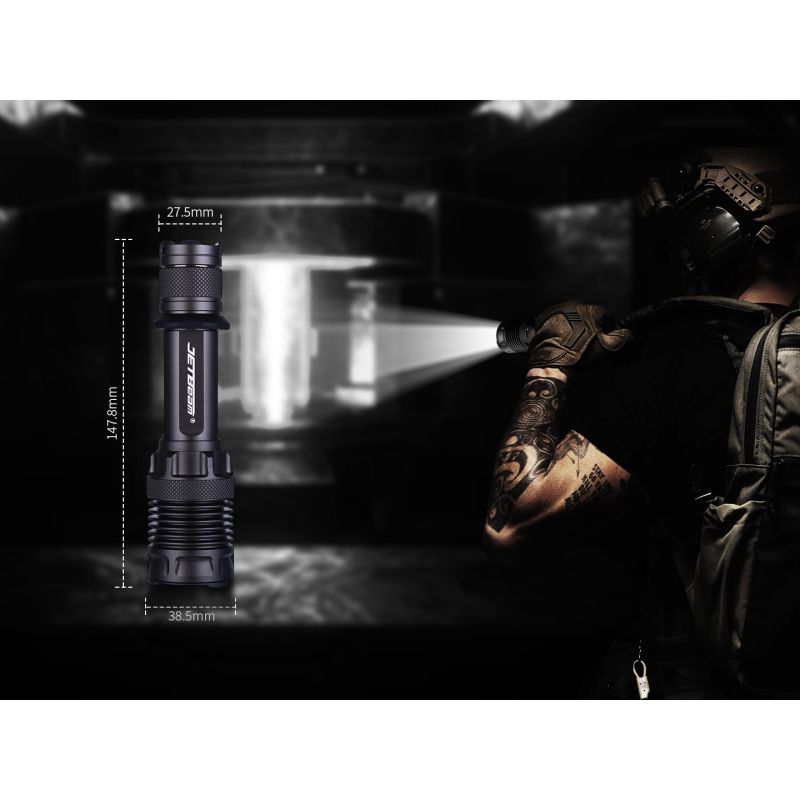 Linterna Táctica JETBEAM M37 PRO Militar Policial, 3700 Lúmenes, 48h Autonomía, IPX8 Impermeable