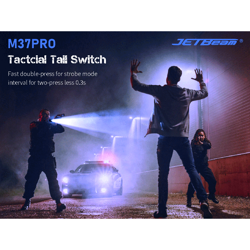 Linterna Táctica JETBEAM M37 PRO Militar Policial, 3700 Lúmenes, 48h Autonomía, IPX8 Impermeable