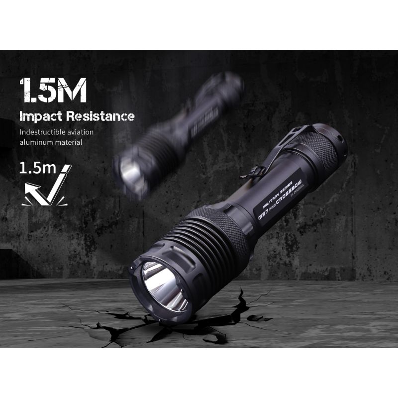 Linterna Táctica JETBEAM M37 PRO Militar Policial, 3700 Lúmenes, 48h Autonomía, IPX8 Impermeable