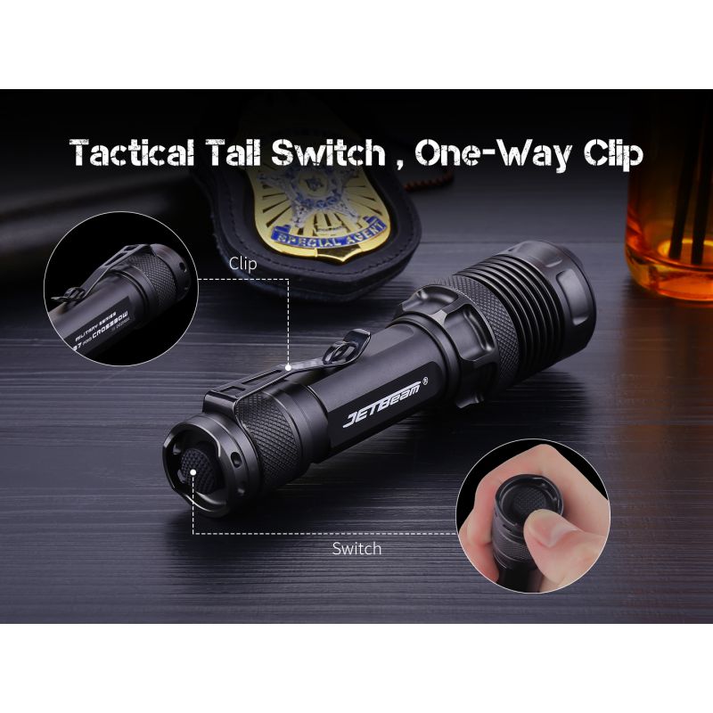 Linterna Táctica JETBEAM M37 PRO Militar Policial, 3700 Lúmenes, 48h Autonomía, IPX8 Impermeable