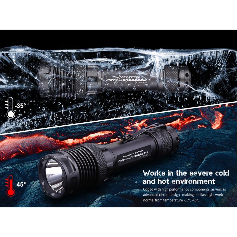 Linterna Táctica JETBEAM M37 PRO Militar Policial, 3700 Lúmenes, 48h Autonomía, IPX8 Impermeable