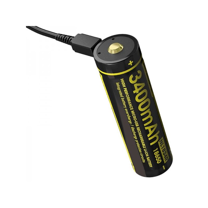Batería recargable NITECORE NL1834R 18650 3400mAh con Micro-USB alta capacidad para linternas y más