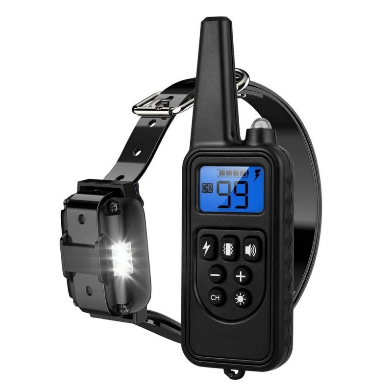 Collar de Entrenamiento Eléctrico 800m Recargable Impermeable con Pantalla LCD y Modos Ajustables para Perros