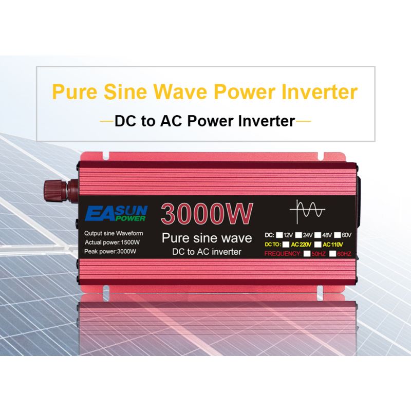 Inversor de Onda Sinusoidal Pura 3000W 2200W con Carcasa de Aleación Alta Eficiencia Protección Electrónica