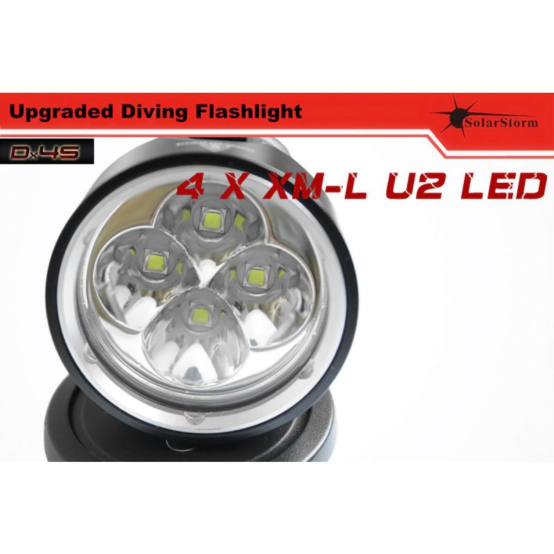 Solarstorm DX4S 4XU2 Linterna de Buceo LED 3200 lúmenes Impermeabilidad IPX8 Ideal para Aventura Submarina