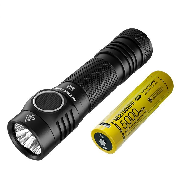 Linterna Nitecore E4K 4400 lúmenes con LED XP-L2 V6 batería 21700 diseño compacto e impermeable para EDC