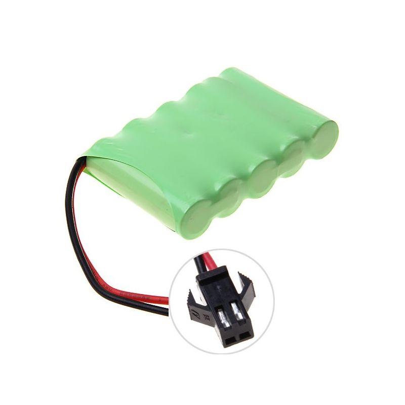 Batería Ni-MH AA 1800mAh 6V, pack recargable Big SM para coche de juguete, avión o barco. ¡Larga duración!