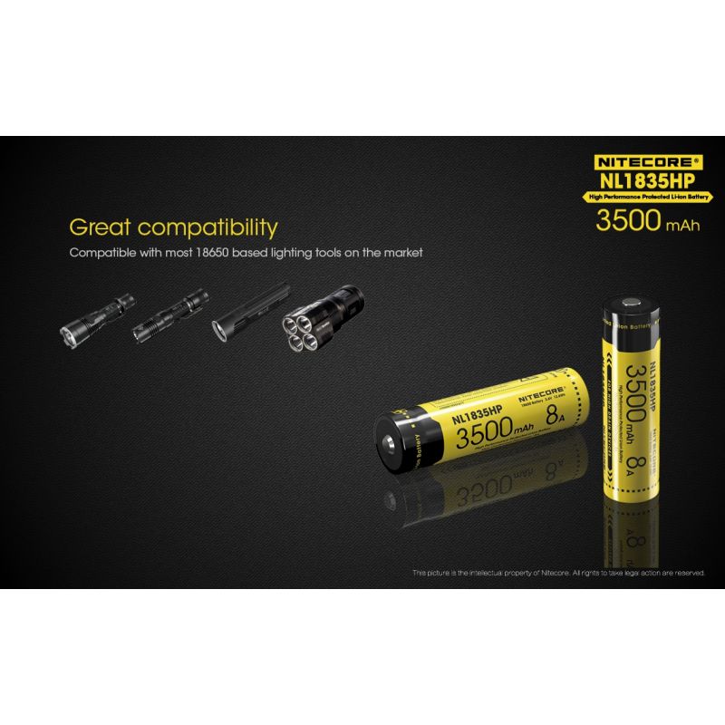 Batería Nitecore NL1835HP 3500mAh recargable para dispositivos de alto drenaje energía portátil confiable