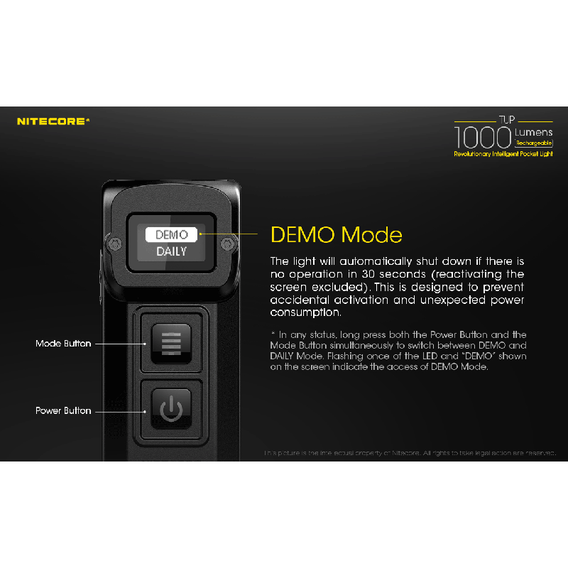 Linterna compacta Nitecore TUP 1000 lúmenes LED XP-L HD V6 recargable USB luz portátil senderismo OLED