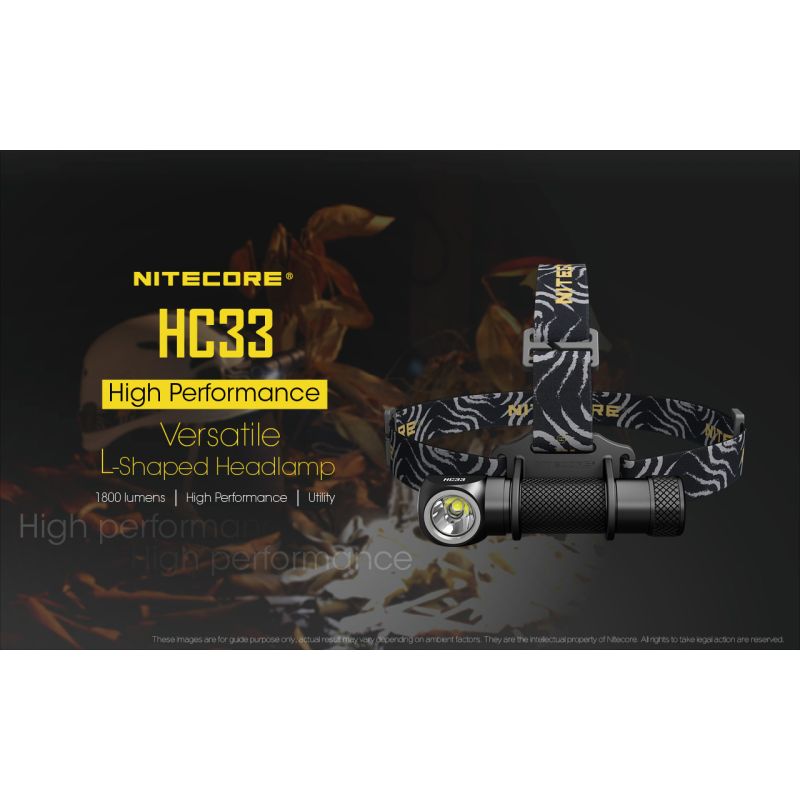 Nitecore HC33 Faro LED Ajustable 1800 lúmenes Iluminación Superior Recargable para Camping y Senderismo