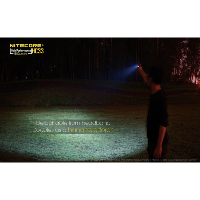 Nitecore HC33 Faro LED Ajustable 1800 lúmenes Iluminación Superior Recargable para Camping y Senderismo