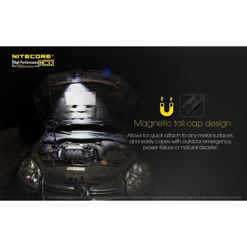 Nitecore HC33 Faro LED Ajustable 1800 lúmenes Iluminación Superior Recargable para Camping y Senderismo