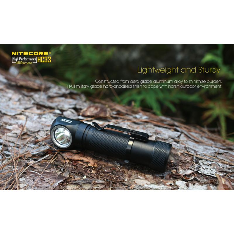 Nitecore HC33 Faro LED Ajustable 1800 lúmenes Iluminación Superior Recargable para Camping y Senderismo