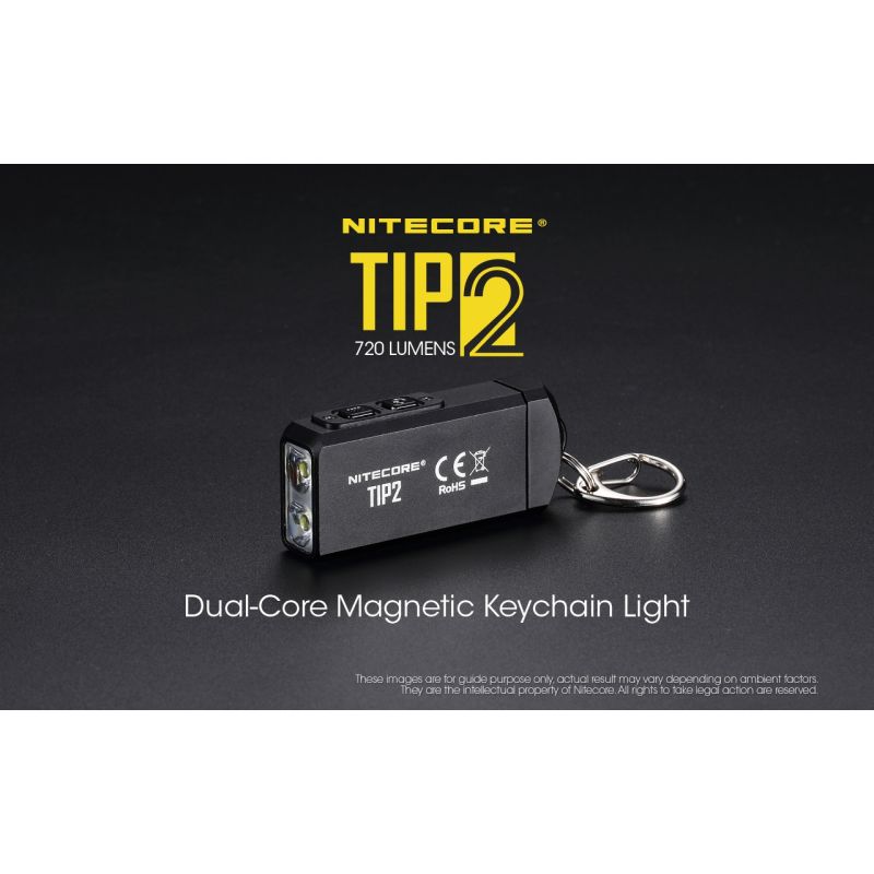 Linterna de llavero NITECORE TIP2 LED 720 lúmenes diseño compacto recargable USB para uso diario y emergencias