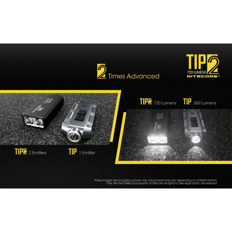 Linterna de llavero NITECORE TIP2 LED 720 lúmenes diseño compacto recargable USB para uso diario y emergencias
