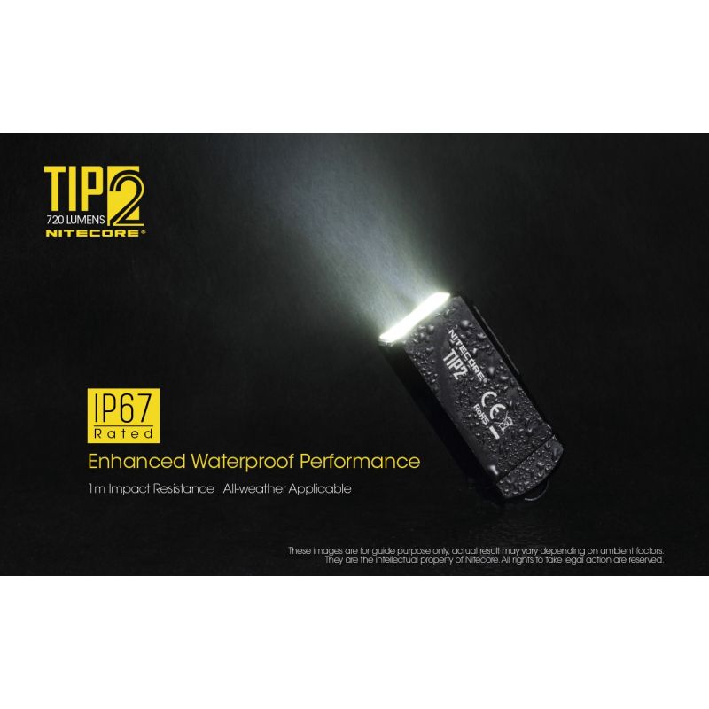 Linterna de llavero NITECORE TIP2 LED 720 lúmenes diseño compacto recargable USB para uso diario y emergencias