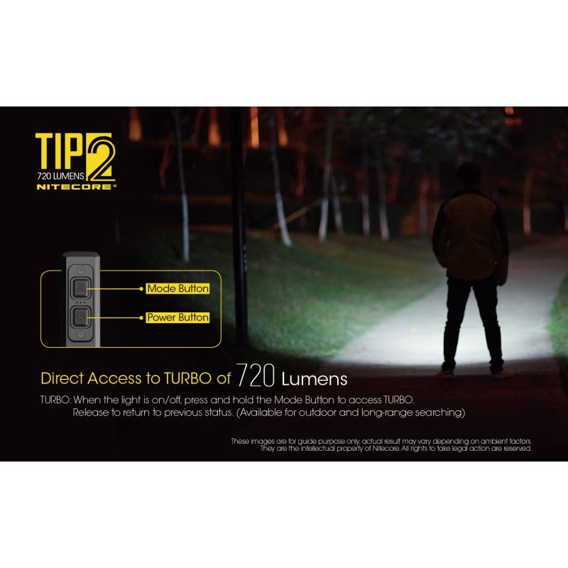 Linterna de llavero NITECORE TIP2 LED 720 lúmenes diseño compacto recargable USB para uso diario y emergencias