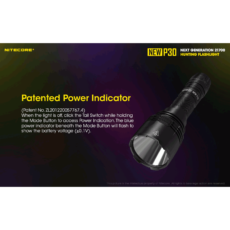 Linterna LED Nitecore P30 XP-L HI V3 1000 lúmenes haz 618 metros linterna de alto rendimiento búsqueda y rescate