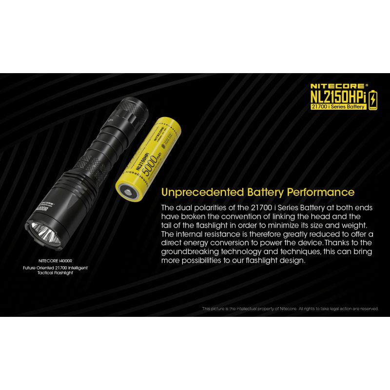 Batería NITECORE NL2150HPI 5000mAh 3.6V 21700 Alto Rendimiento para Dispositivos Electrónicos y Linternas