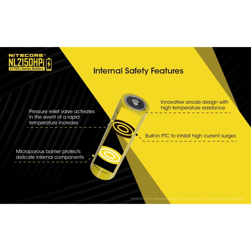 Batería NITECORE NL2150HPI 5000mAh 3.6V 21700 Alto Rendimiento para Dispositivos Electrónicos y Linternas