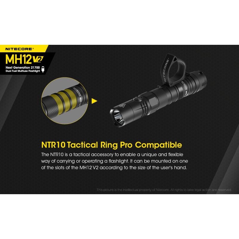 Linterna LED Nitecore MH12 V2 XP-L2 V6 1200 lúmenes iluminación portátil con batería 21700 para exteriores