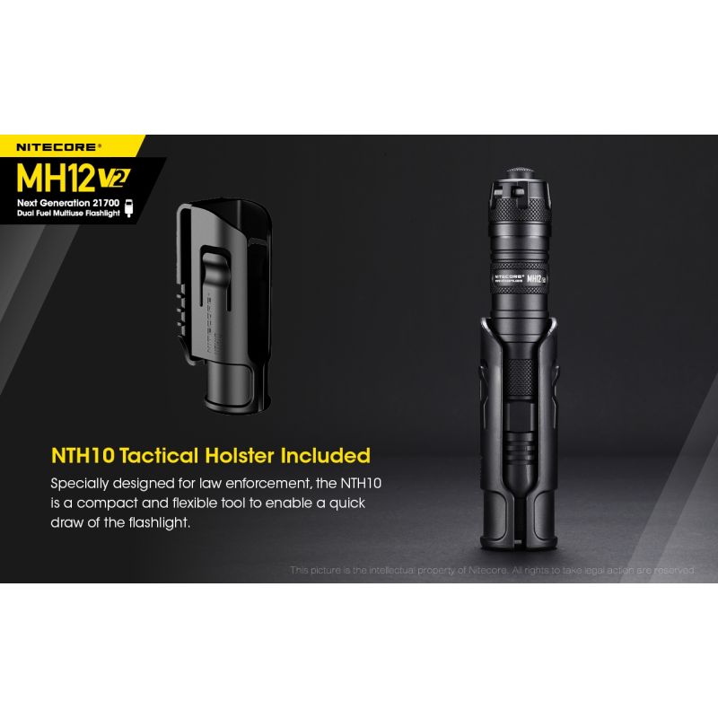 Linterna LED Nitecore MH12 V2 XP-L2 V6 1200 lúmenes iluminación portátil con batería 21700 para exteriores