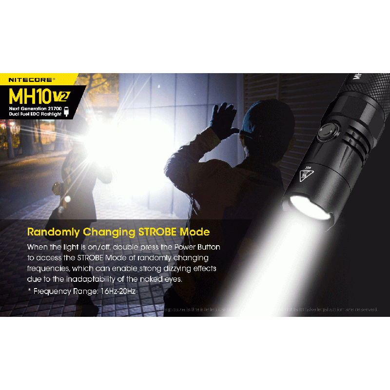 Linterna Nitecore MH10 V2 XP-L2 V6 1200 lúmenes LED carga USB-C diseño compacto materiales alta calidad