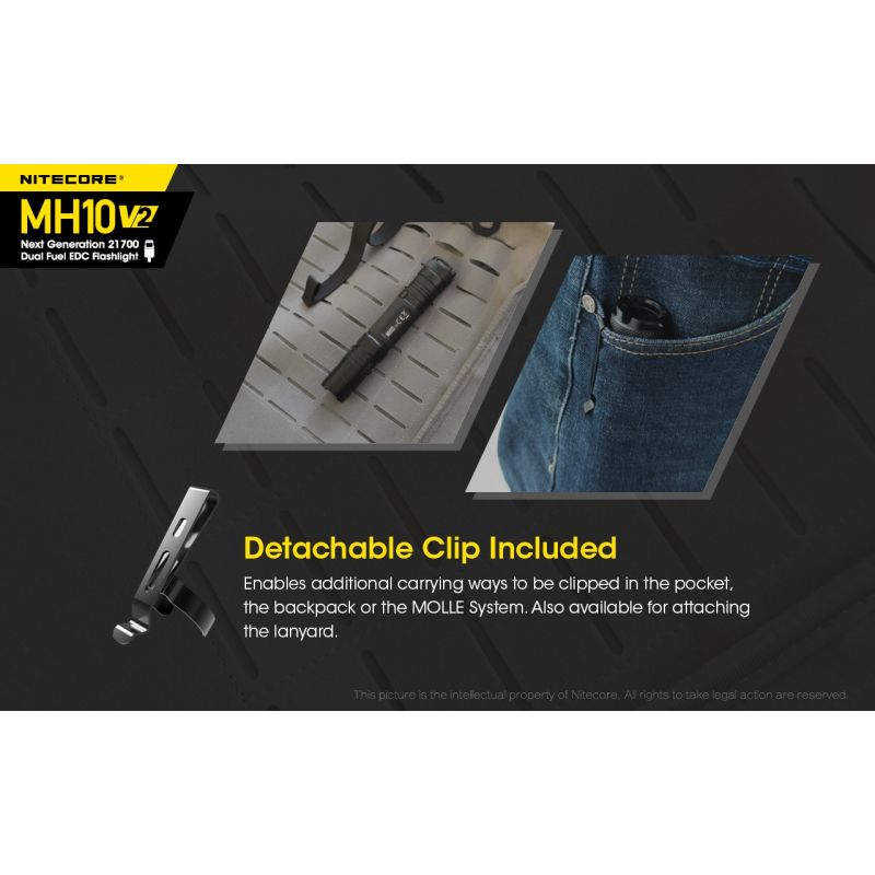 Linterna Nitecore MH10 V2 XP-L2 V6 1200 lúmenes LED carga USB-C diseño compacto materiales alta calidad