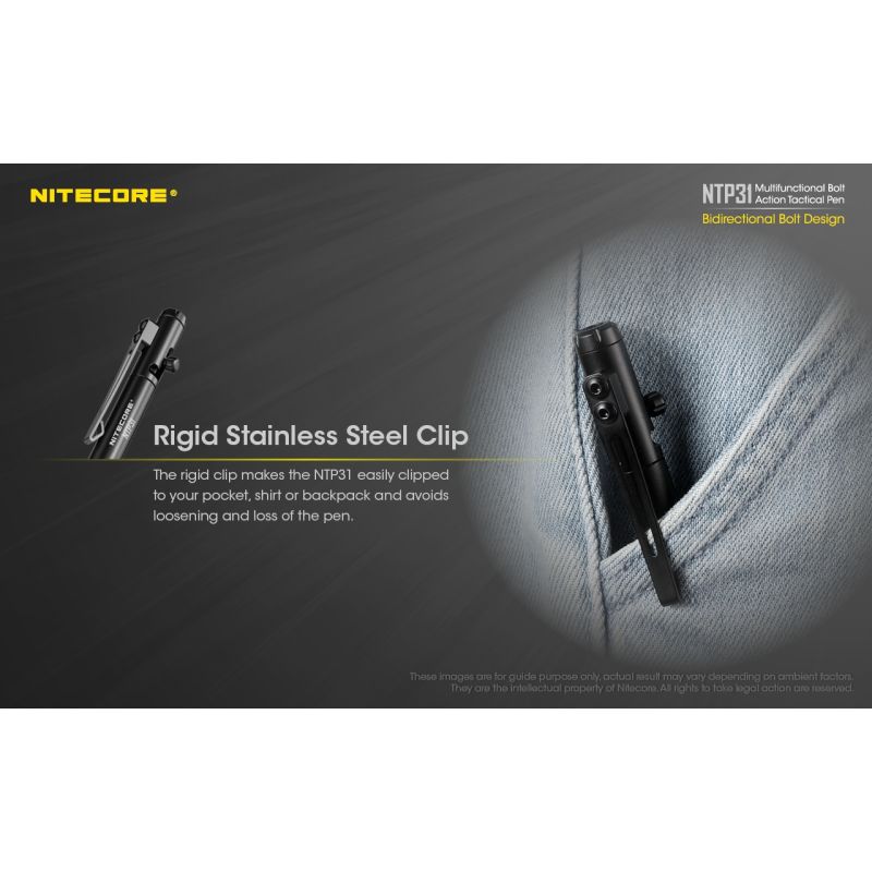 Bolígrafo táctico NITECORE NTP31 multifuncional de aleación de aluminio con rompevidrios y calidad confiable