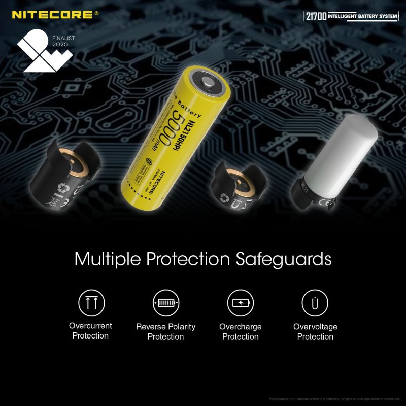 Sistema de Batería NITECORE 21700 con Luz Magnética ML21 y Banco de Potencia MPB21 para Iluminación Exterior
