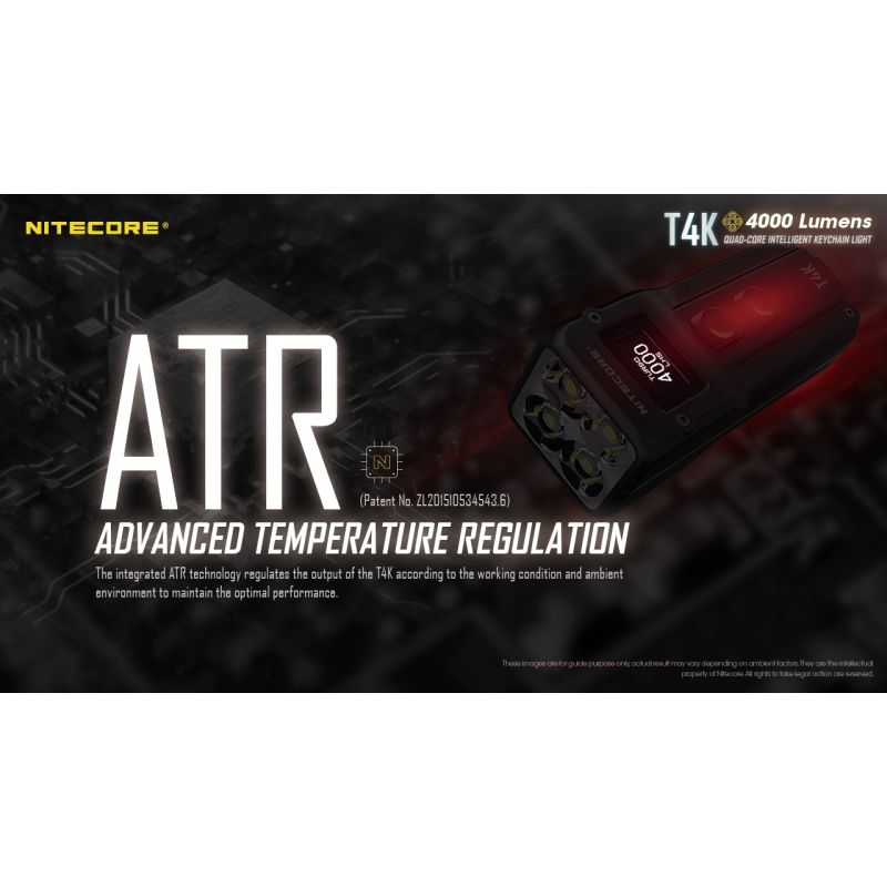 Linterna de llavero Nitecore T4K 4000 lúmenes carga USB-C potente y ligera para iluminación exterior