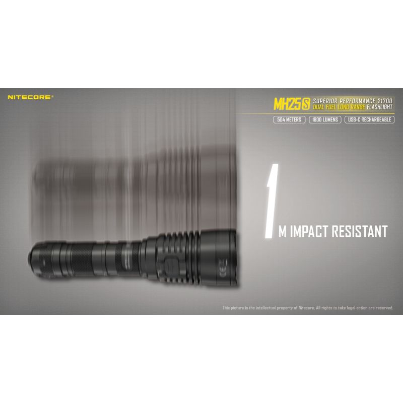 Linterna Nitecore MH25S con Luminus SST-40 recargable USB-C 1800 lúmenes alto brillo para actividades al aire libre