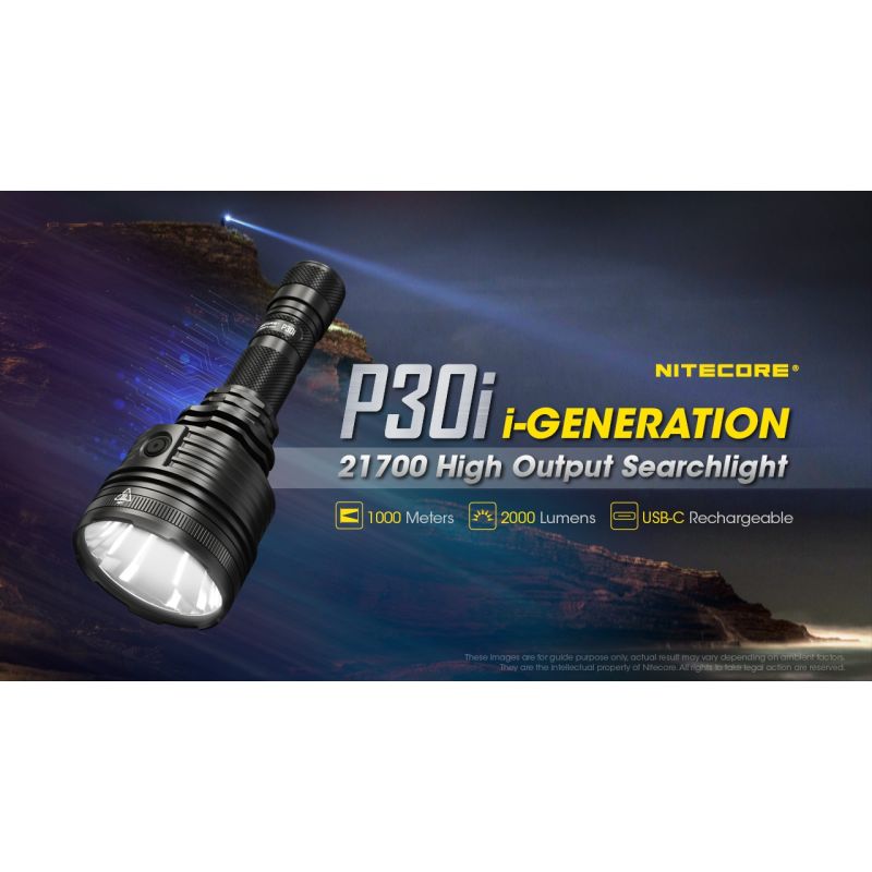 Linterna Nitecore P30i LED de 2000 lúmenes alcance de 1000 metros para iluminación exterior y aventuras nocturnas