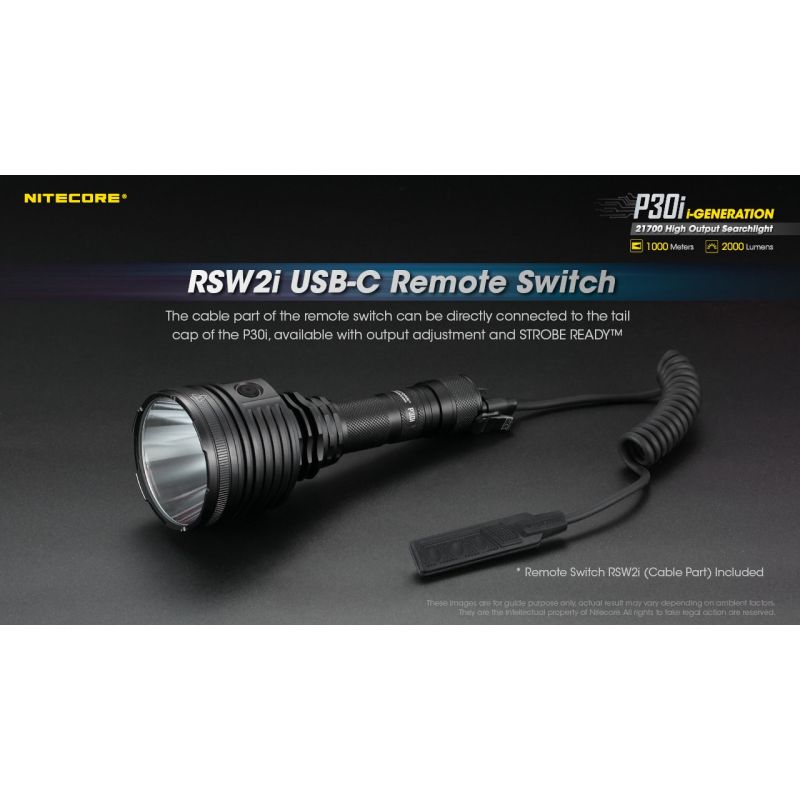 Linterna Nitecore P30i LED de 2000 lúmenes alcance de 1000 metros para iluminación exterior y aventuras nocturnas
